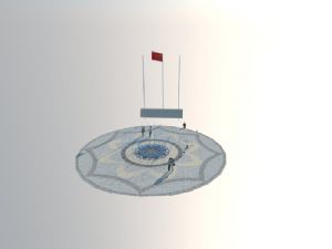 五星红旗升旗台旱喷泉SU模型