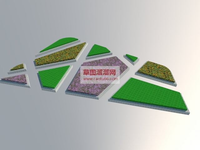 花圃花圃模型花圃形状SU模型