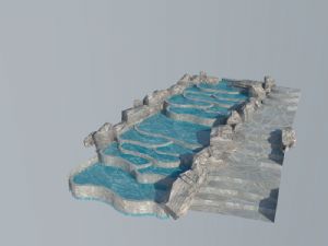 水景流水景观叠石SU模型