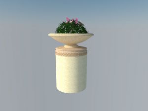 花钵景观花钵欧式SU模型