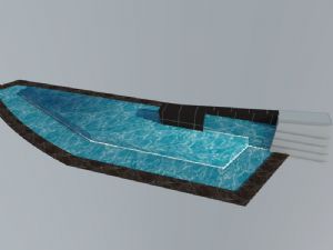 流水景墙景观墙水池SU模型