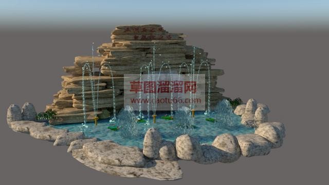 太湖石假山景观SU模型