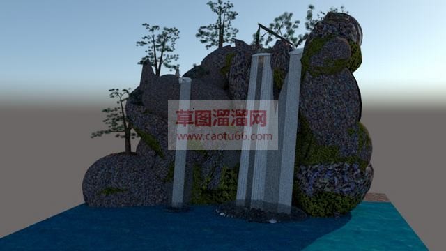 假山叠石景观SU模型