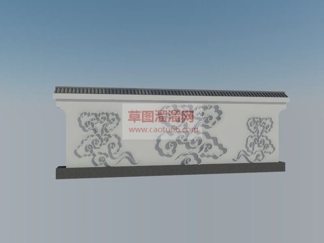 中式景墙+云SU模型