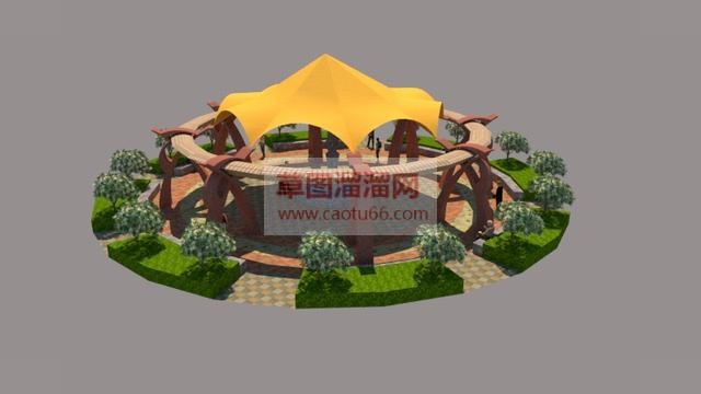 张拉膜凉亭亭子SU模型