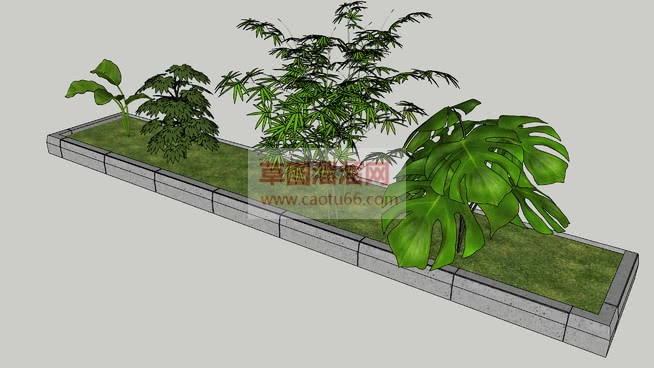 花圃绿化花坛SU模型