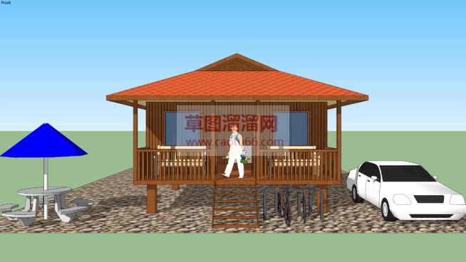观景房木屋的SU模型