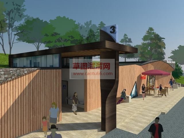 景区公厕草图SU模型
