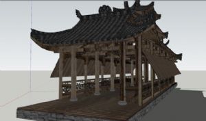 廊桥就是风雨SU模型