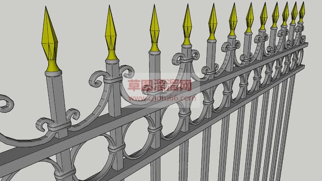 铁艺围墙围栏SU模型