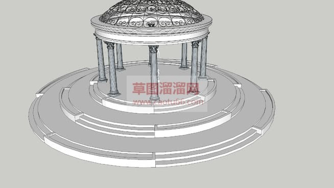 欧式圆顶亭子SU模型