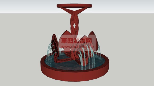 流水水景雕塑SU模型