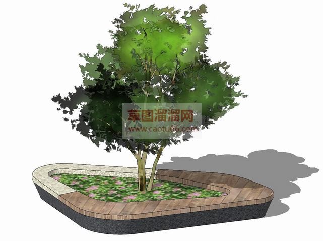 如何画树池？SU模型