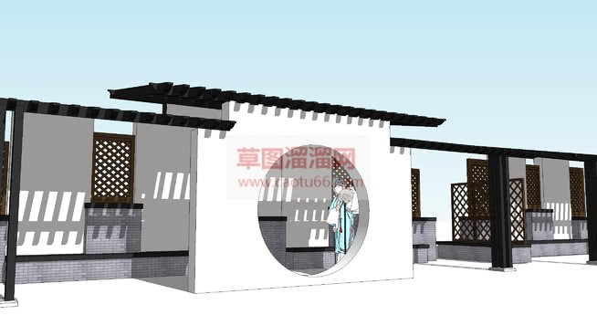 2D戏子花旦SU模型