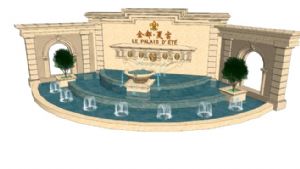 欧式弧形水景SU模型