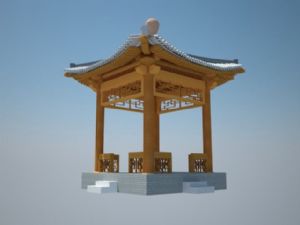 江南亭子-四SU模型