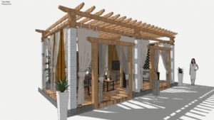 木制工作室廊SU模型