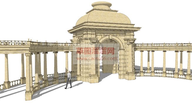 欧式廊架古典SU模型