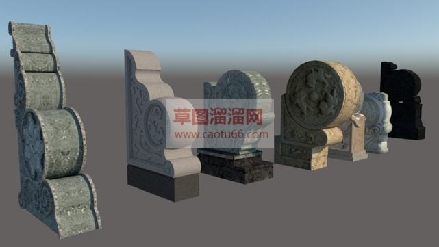 中式小品抱鼓SU模型