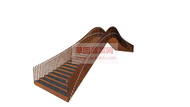 木制拱桥桥梁SU模型