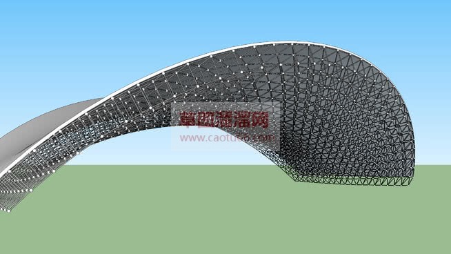 桁架廊架挡棚SU模型