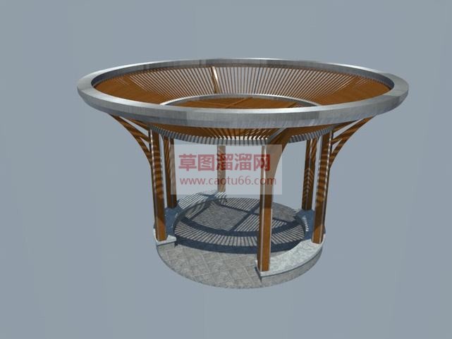 廊架圆形圆亭SU模型