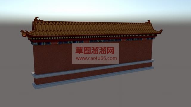 皇宫深宫城墙SU模型