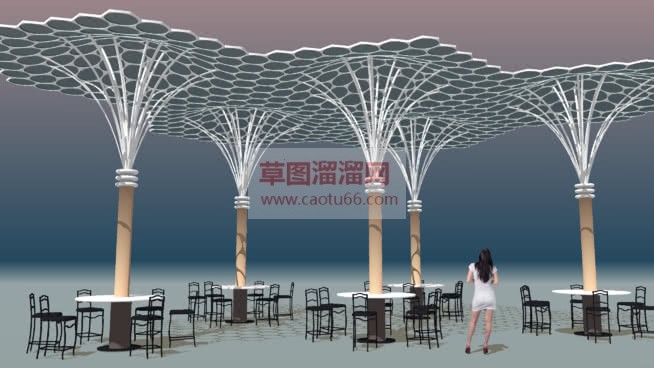 欧式蜂巢廊架SU模型