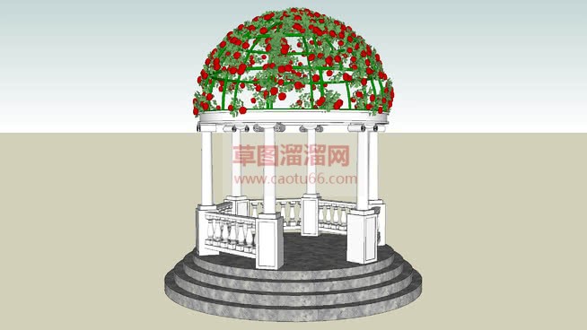 欧式亭子花亭SU模型