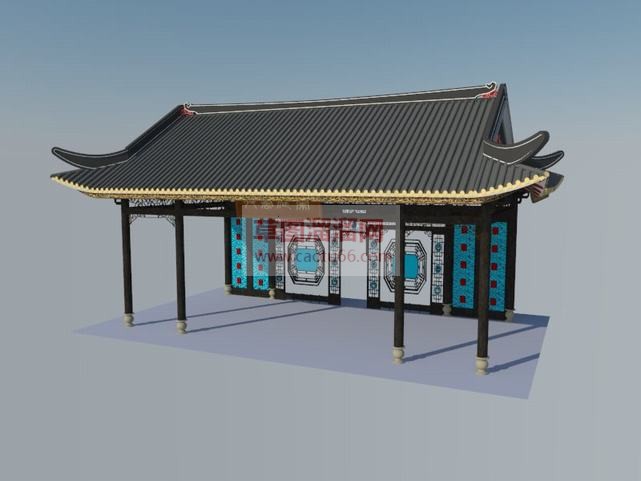 岭南风格的亭SU模型