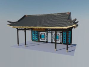岭南风格的亭SU模型