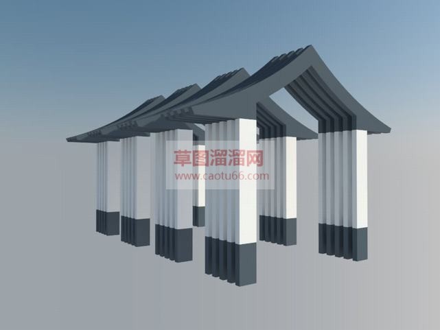 廊架景观小品SU模型