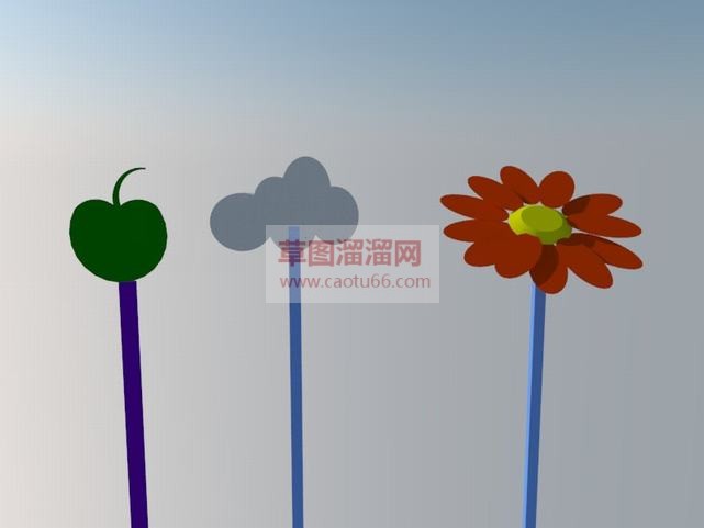 花朵雕塑小品SU模型