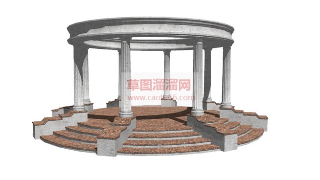 古罗马圆亭子SU模型