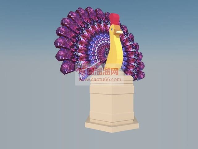 孔雀开屏雕塑SU模型