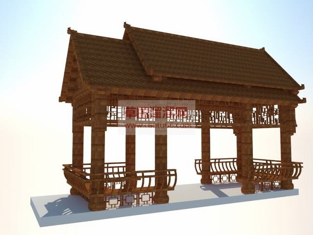 古建亭子SU模型