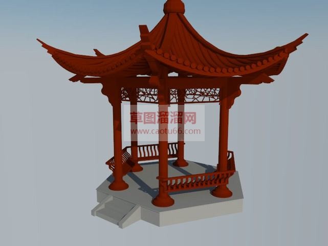 3D转凉亭子SU模型