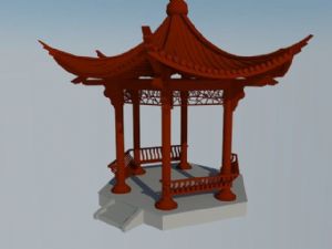 3D转凉亭子SU模型