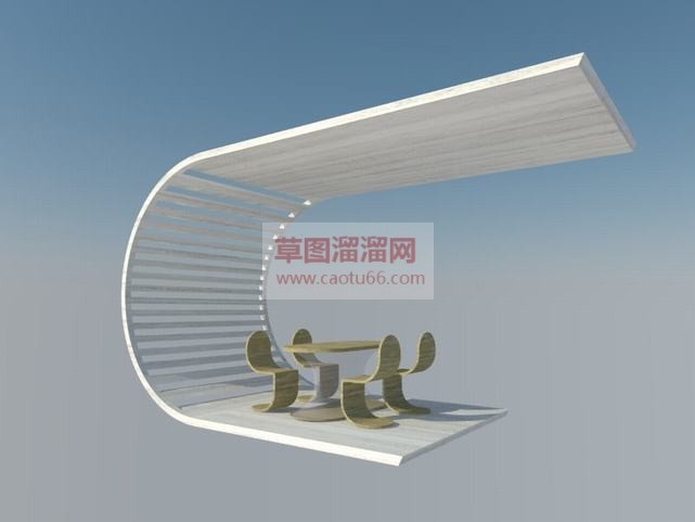 现代创意亭子SU模型