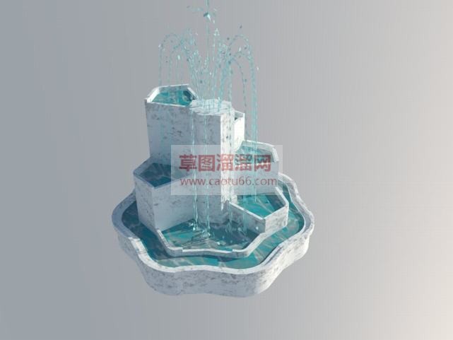 欧式喷泉网SU模型