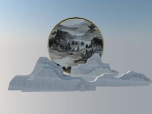 假山云景墙免SU模型
