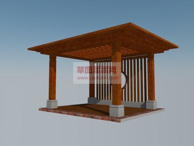 中式亭子方亭SU模型
