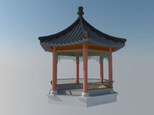 中式凉亭中式亭子SU模型