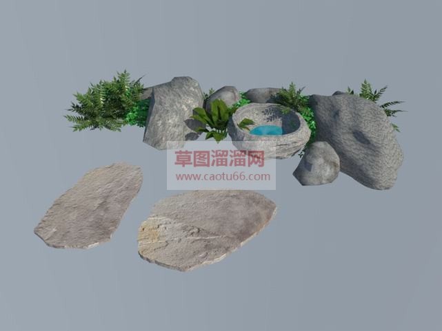 山石水景免费SU模型