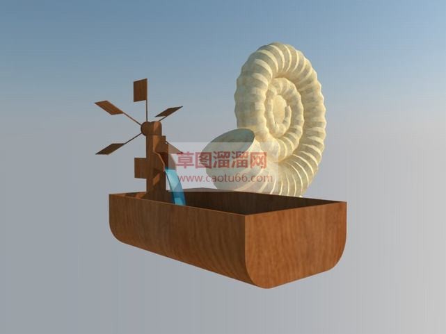 小螺号水景水SU模型