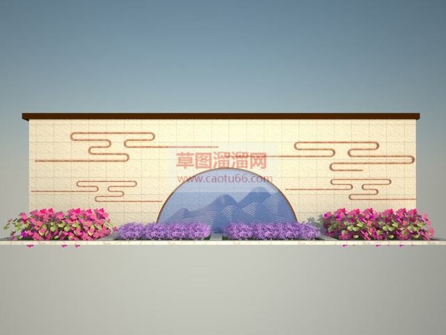 新中式景墙免SU模型