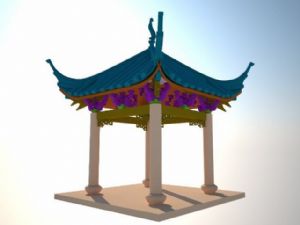 白模斗拱亭子SU模型