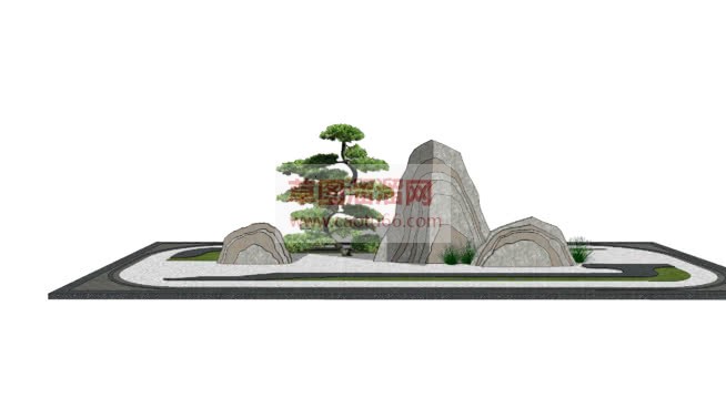 枯山水景的免SU模型