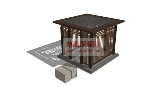 怎么画中式亭SU模型