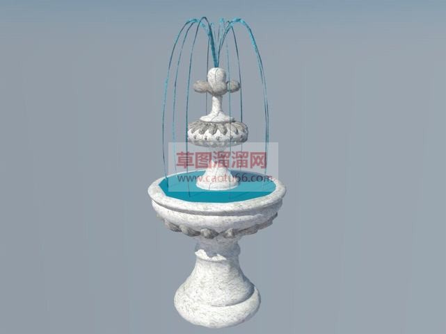 画喷泉水景免SU模型